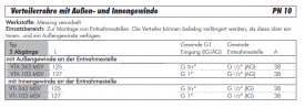 Verteilerrohre mit Außen- und Innengewinde, 3 Abgänge, PN 10, Messing vernickelt, Weiche Verteilerleiste Verbinder, Druckluftverteiler, Verteiler